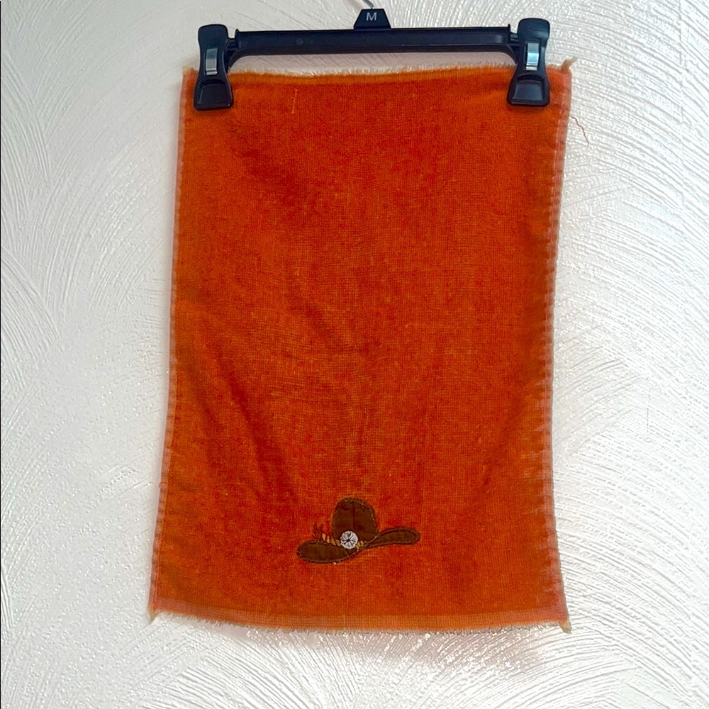Vintage Orange Cowboy Hat Cannon hand towel